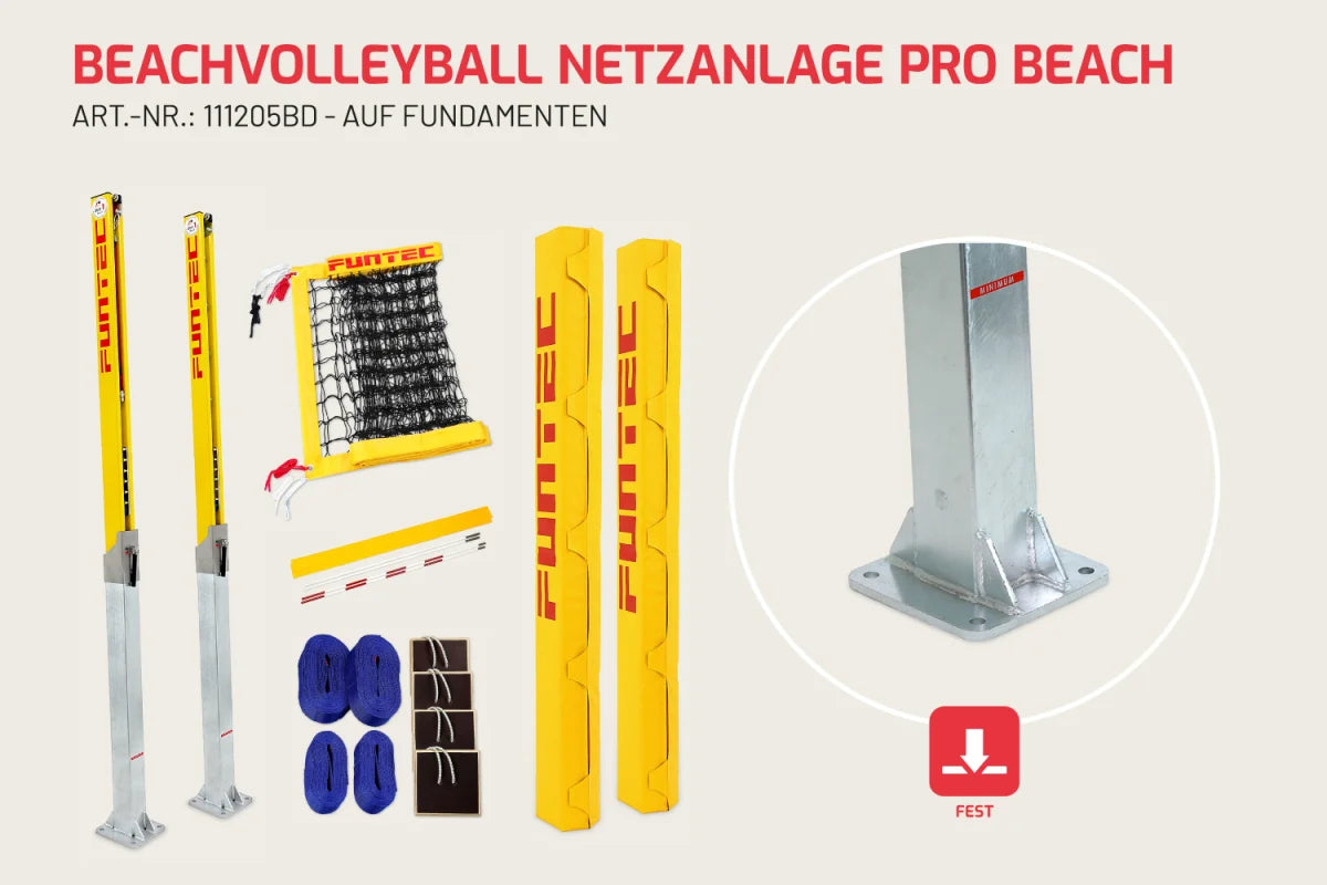 Beach volleyball net system Pro Beach 8.5 m (BD)